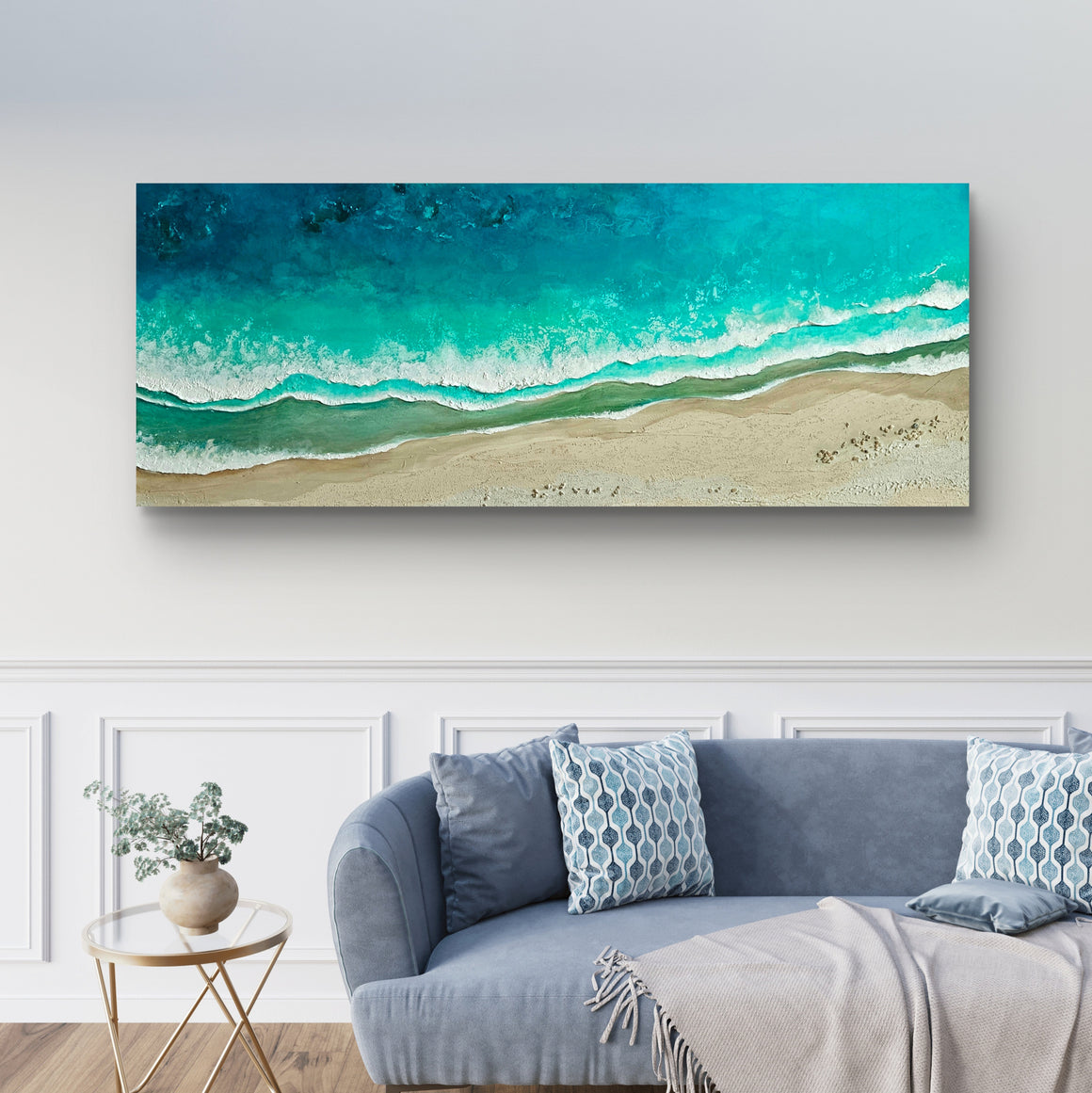 Acrylic and resin abstract artwork  'The Waves of the Sea'