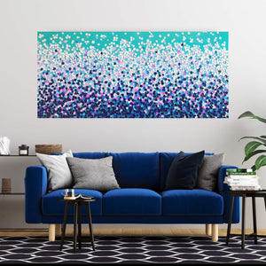 Acrylic and resin abstract artwork  'Happy Bubbles''