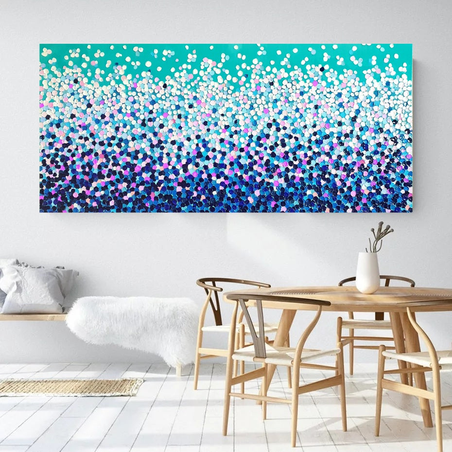 Acrylic and resin abstract artwork  'Happy Bubbles''