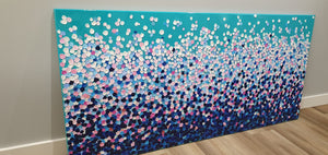 Acrylic and resin abstract artwork  'Happy Bubbles''