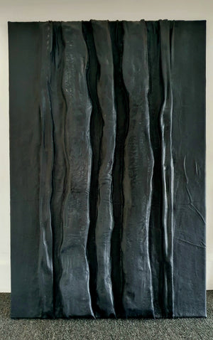 Acrylic sculptural abstract artwork  'Coal'