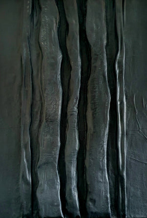 Acrylic sculptural abstract artwork  'Coal'