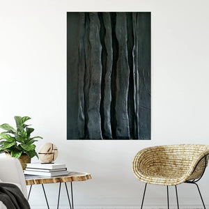 Acrylic sculptural abstract artwork  'Coal'