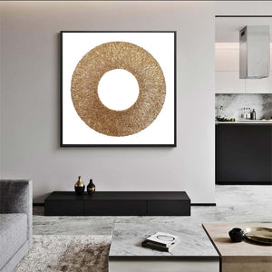 Acrylic abstract artwork  'Gold Circle'