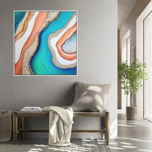 Acrylic and resin abstract artwork  'Ocean Geode'