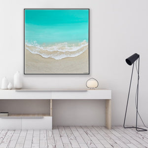 Acrylic abstract artwork  'Aqua Beach'