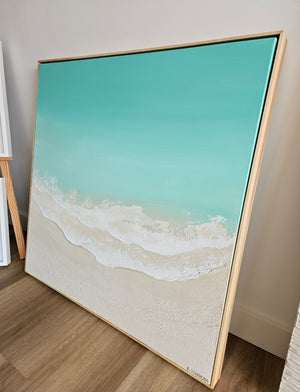 Acrylic abstract artwork  'Aqua Beach'