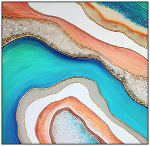 Acrylic and resin abstract artwork  'Ocean Geode'