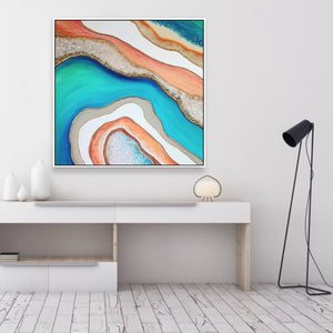 Acrylic and resin abstract artwork  'Ocean Geode'