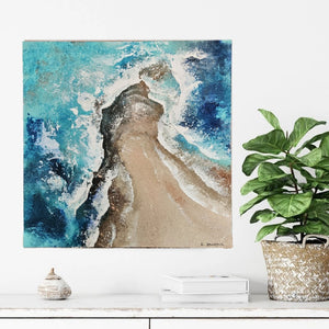 Acrylic ocean artwork 'Sandspit'