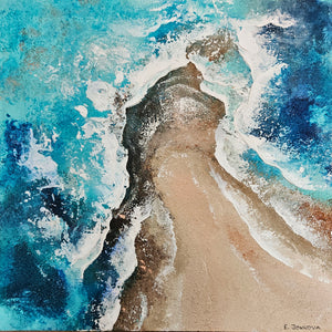 Acrylic ocean artwork 'Sandspit'