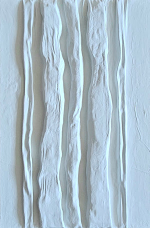 Acrylic sculptural abstract artwork  'Snowy'