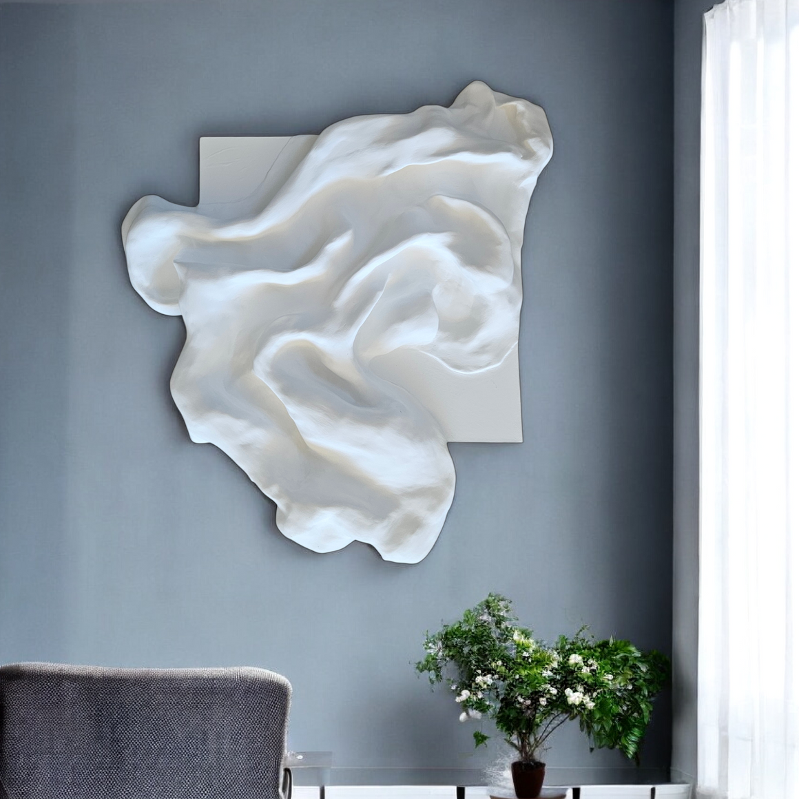 Acrylic sculptural abstract artwork  'White Contours 2'