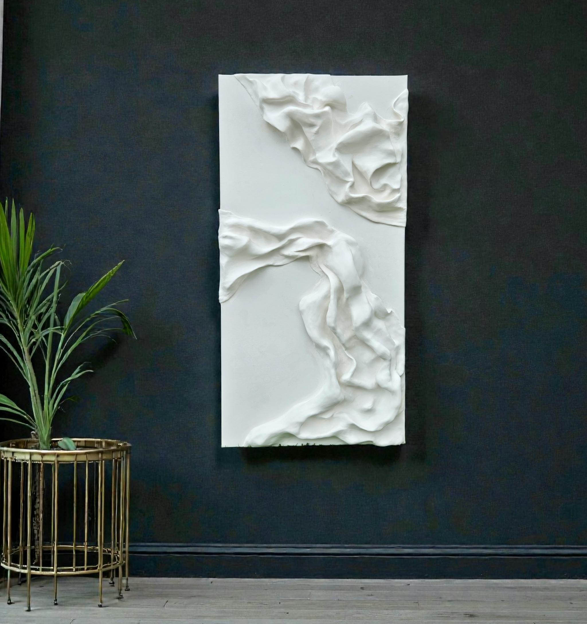 Acrylic sculptural abstract artwork  'White Contours 4'