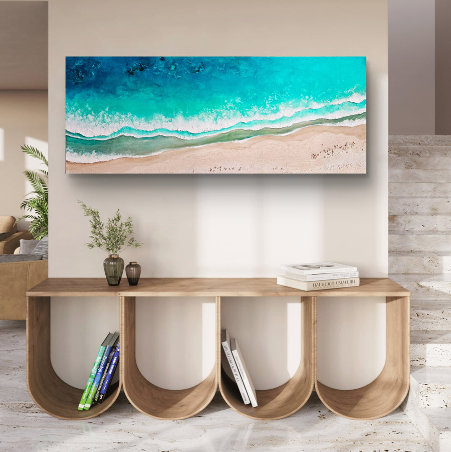 Acrylic and resin abstract artwork  'The Waves of the Sea'
