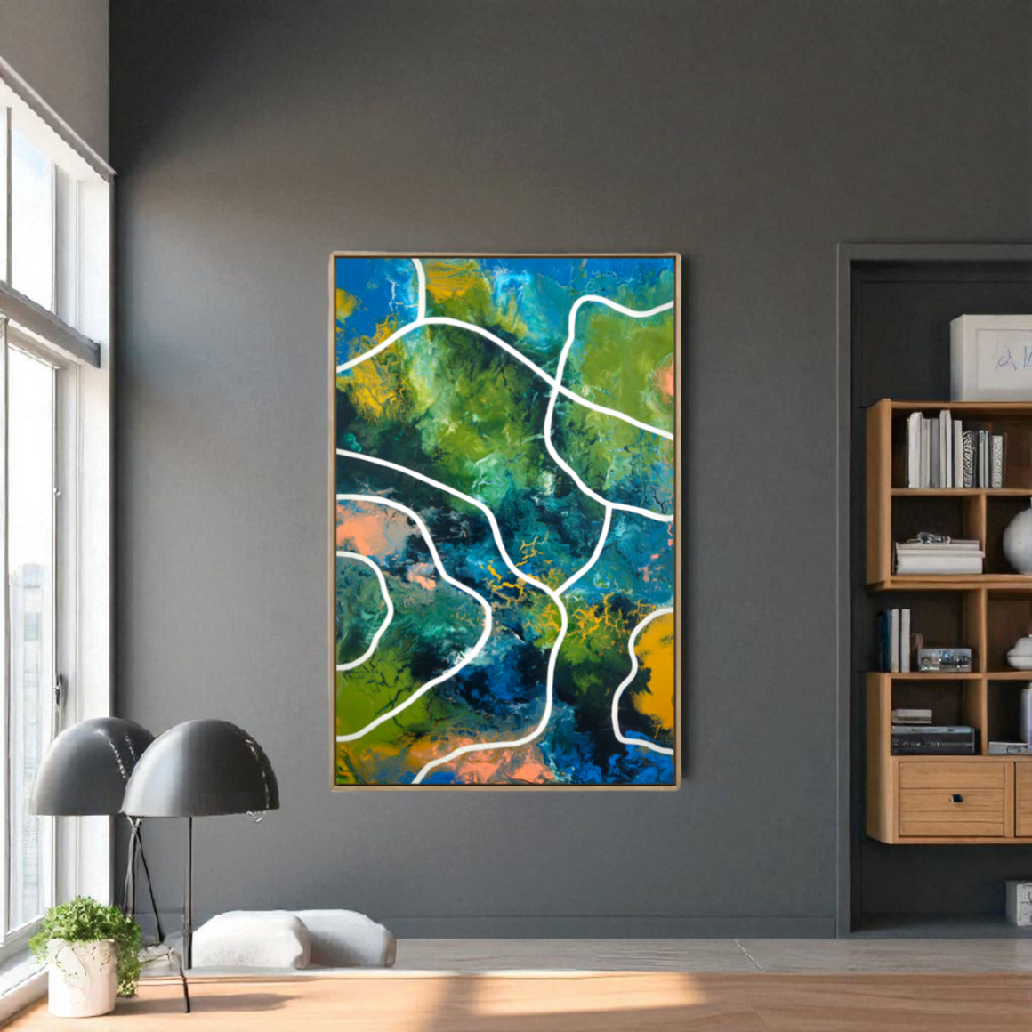 Acrylic abstract artwork  'Energy Cartography' (Copy)