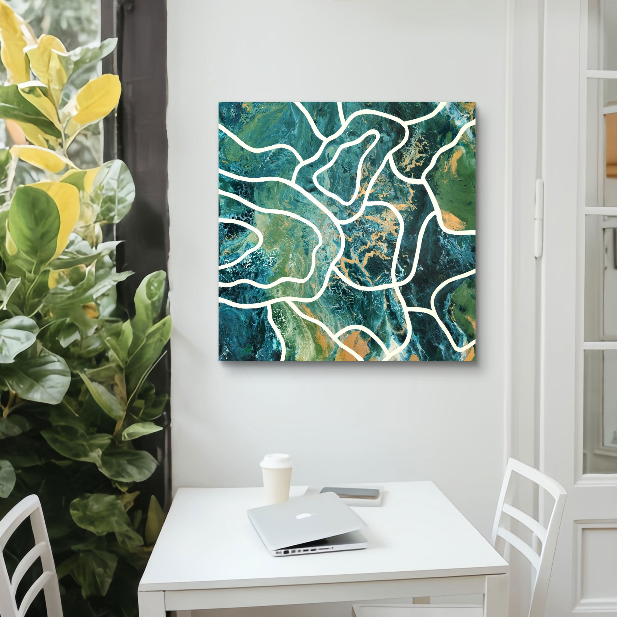 Acrylic abstract artwork  'Energy Cartography'