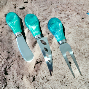 Hand poured resin cheeseboard knifes set of 3