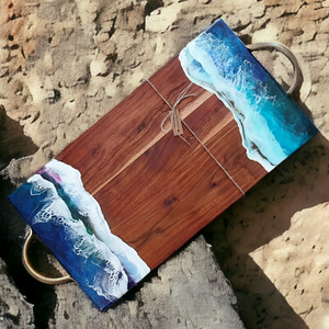 Hand poured resin cheeseboard