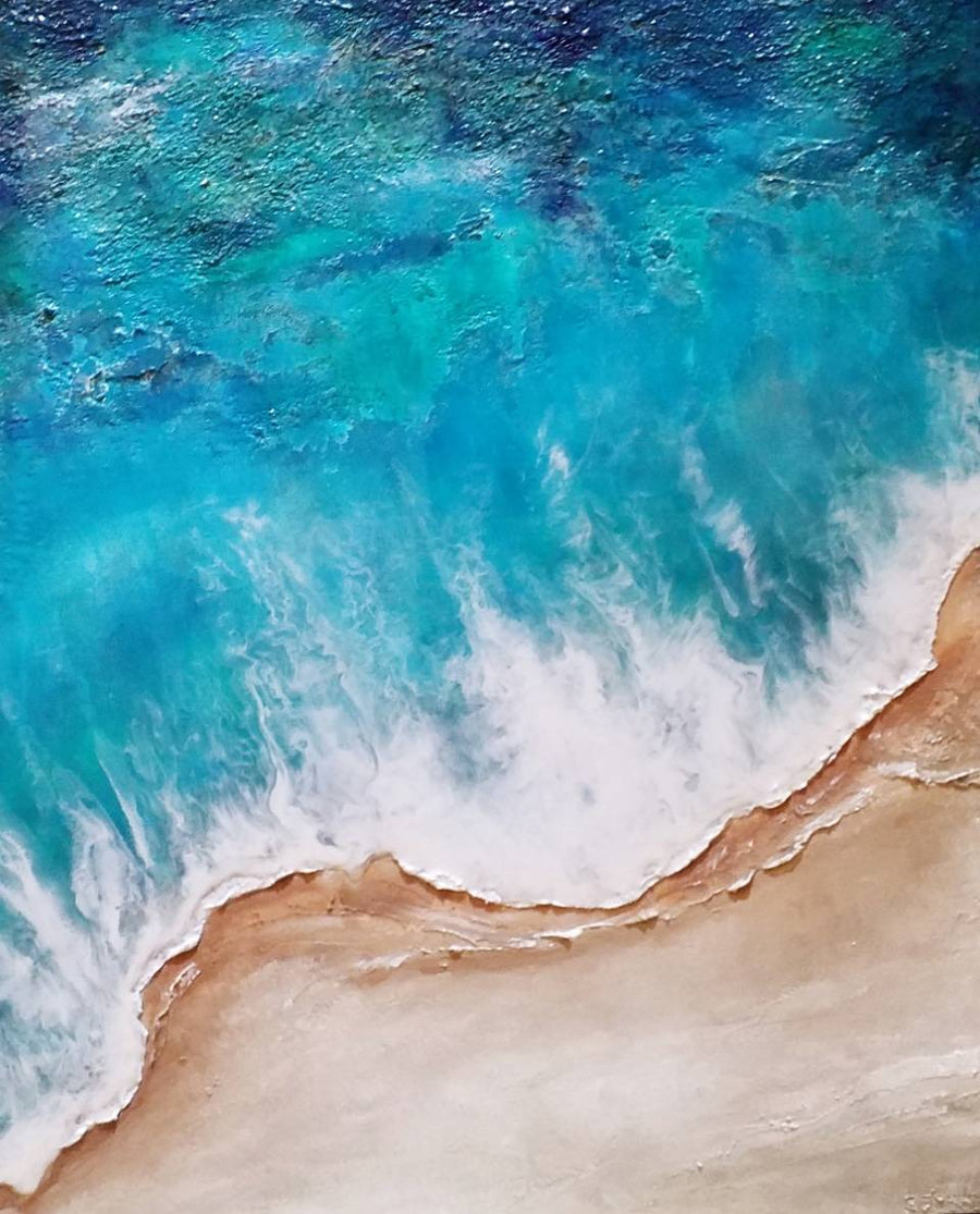 Acrylic and resin abstract artwork  'Epic Ocean '