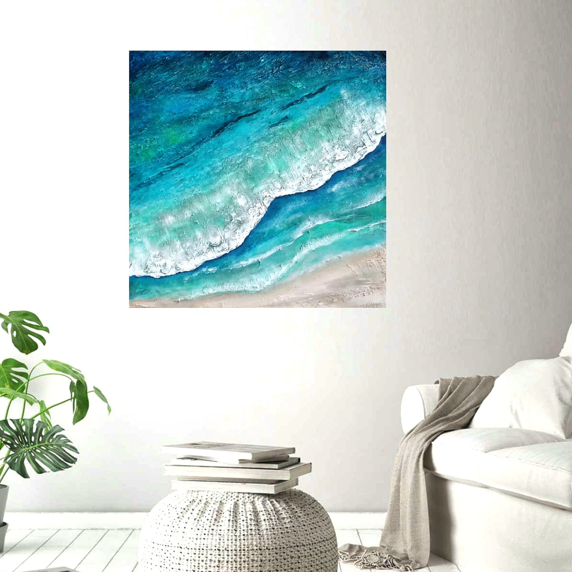 Acrylic abstract artwork  'Deep Blue Ocean'