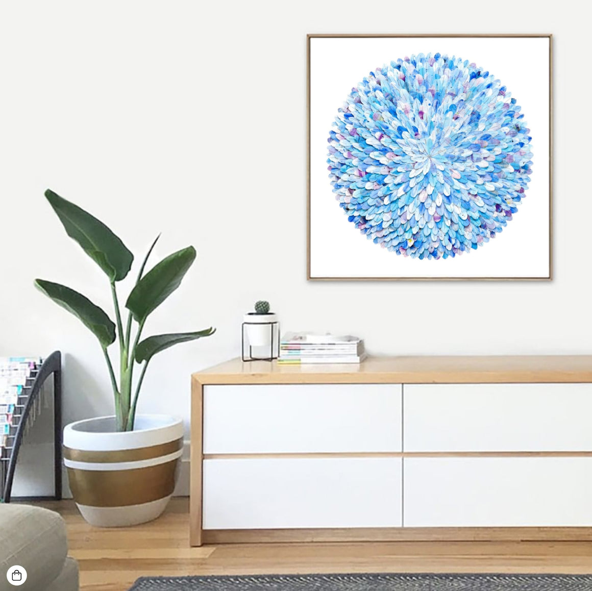 Paper abstract artwork 'Bluebird'