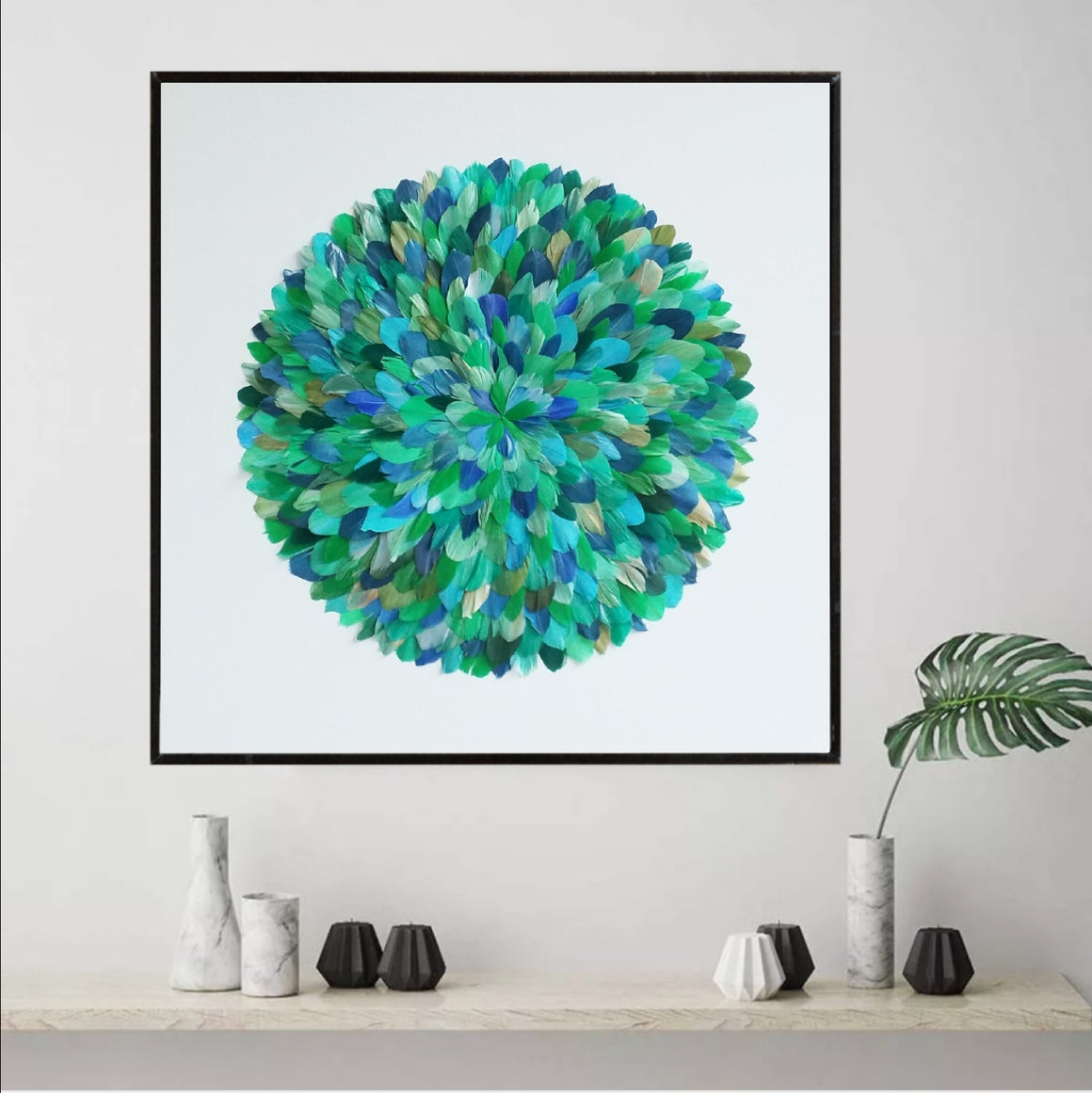 Feather abstract artwork 'Peacock'