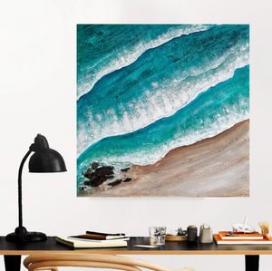 Acrylic abstract artwork  'Teal Ocean'