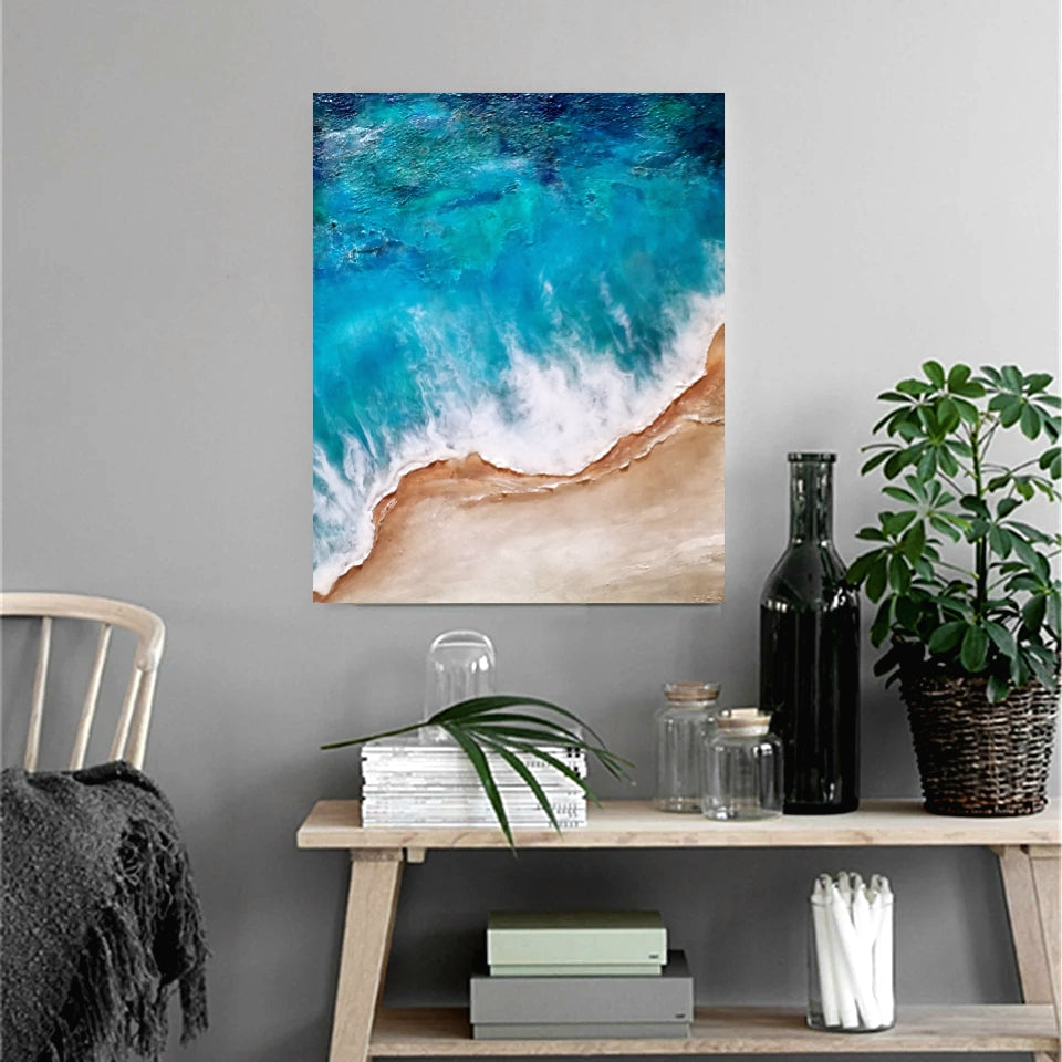 Acrylic and resin abstract artwork  'Epic Ocean '