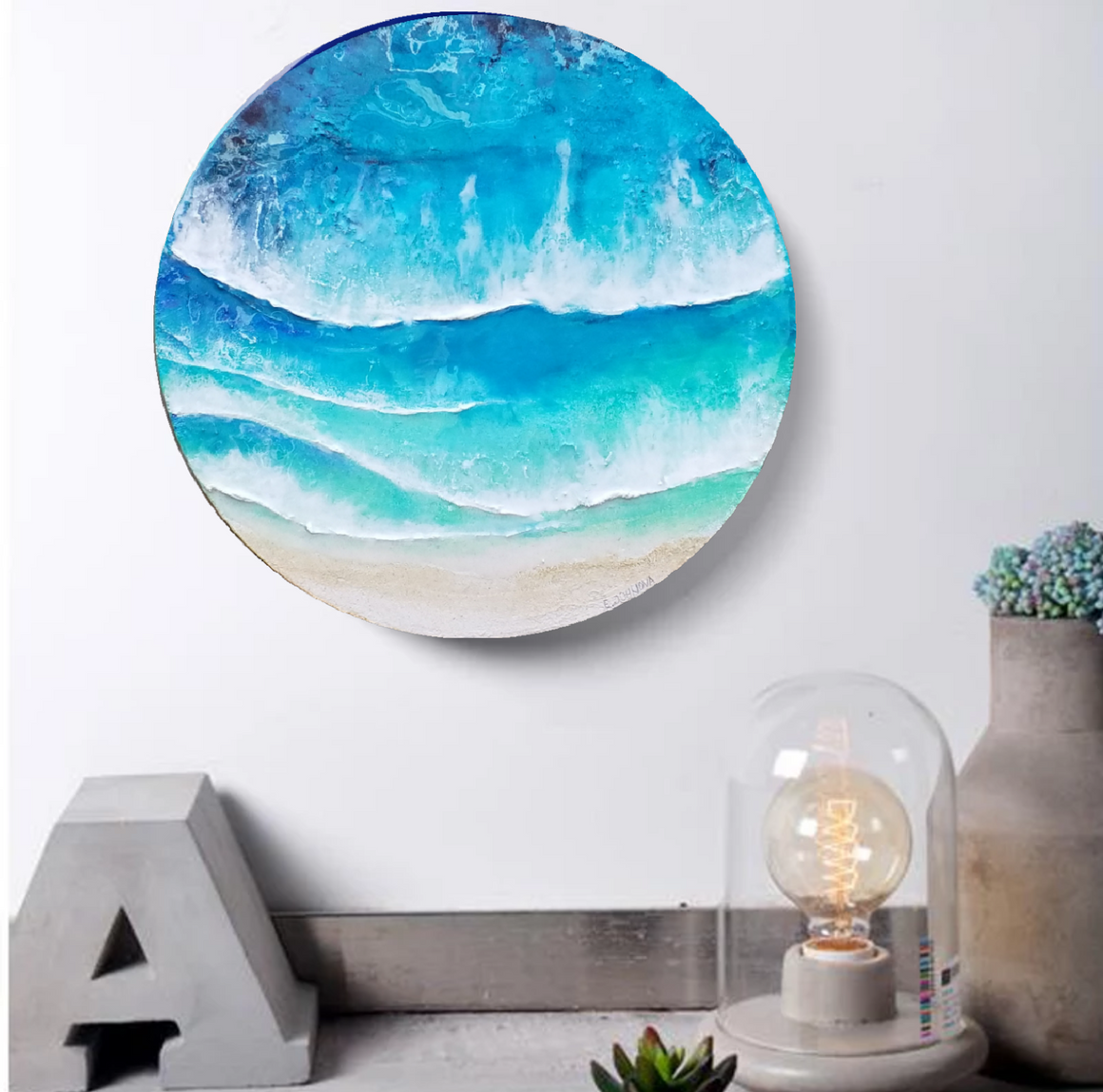 Acrylic and resin abstract artwork  'Bondi Sand'