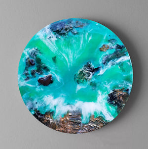 Acrylic and resin abstract artwork  'Pawerful Ocean'