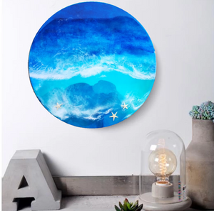 Resin abstract artwork 'Window to the Ocean'