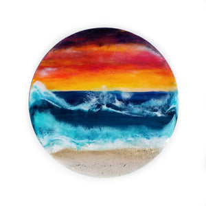 Resin abstract artwork 'Fire Sunset'