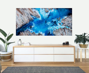 Acrylic and resin abstract artwork  'Coastal Waves'