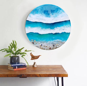 Acrylic and resin abstract artwork  'Beach Day'