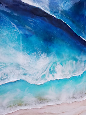 Acrylic and resin abstract artwork  'Ocean Vibes'