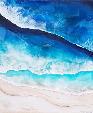 Acrylic and resin abstract artwork  'Ocean Vibes'