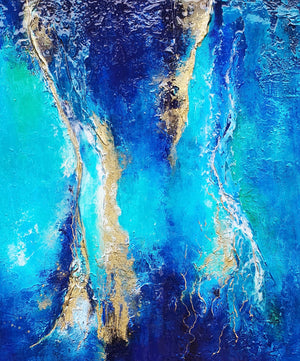 Acrylic and resin abstract artwork  'Dark and Light'