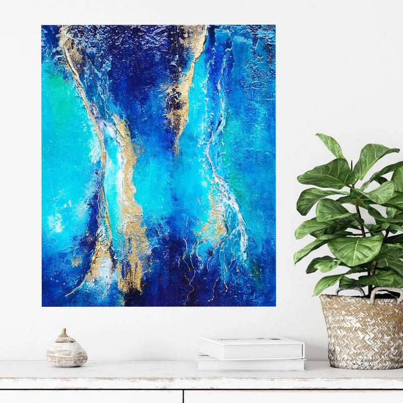 Acrylic and resin abstract artwork  'Dark and Light'