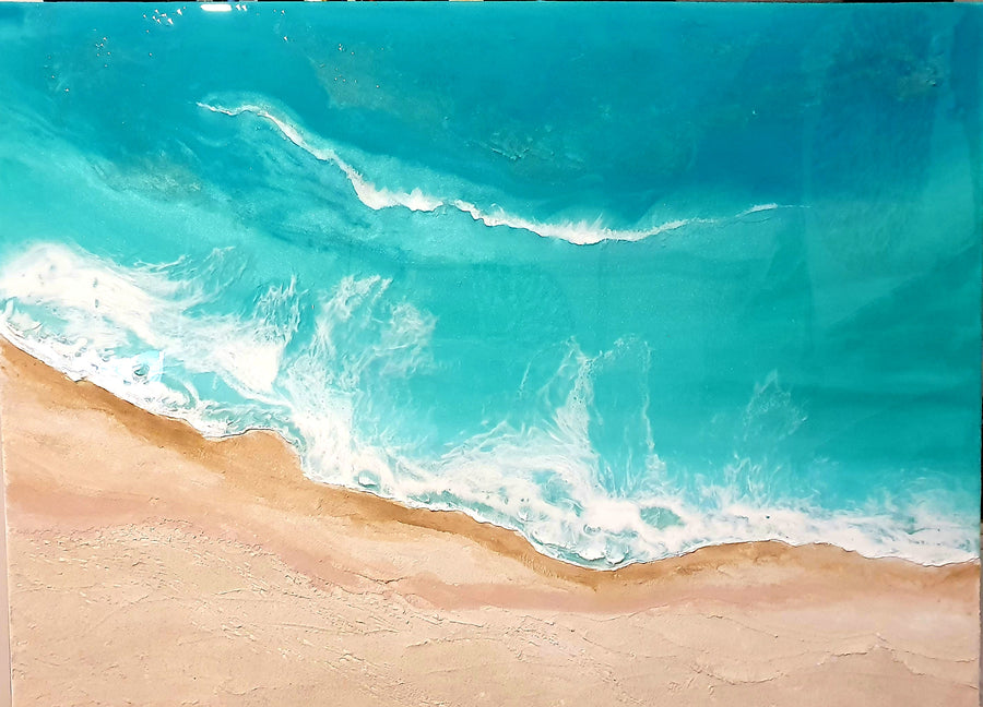 Acrylic and resin abstract artwork  'Coolum Beach'