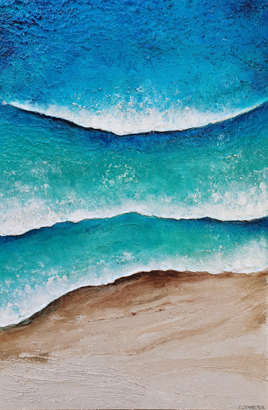 Acrylic and resin abstract artwork  'Beach Life'