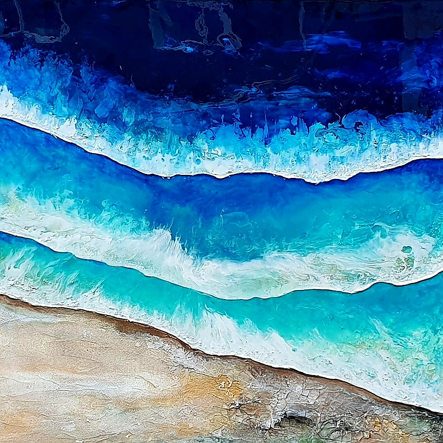 Acrylic and resin abstract artwork  'Sand to Sea'