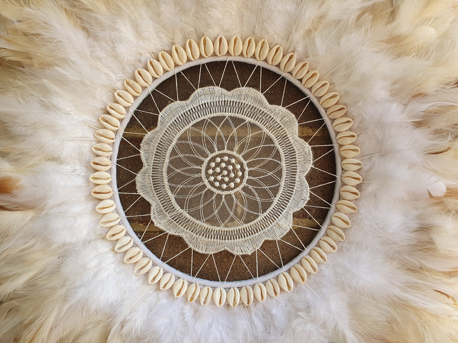 Modern tribal juju hat wall decoration