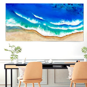 Acrylic and resin abstract artwork  'Big Blue Ocean'