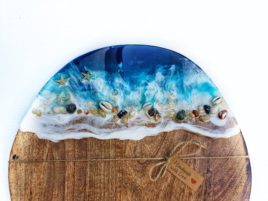 Hand poured resin cheeseboard