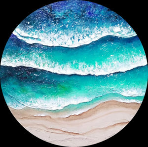 Acrylic and resin abstract artwork  'Whale Beach'