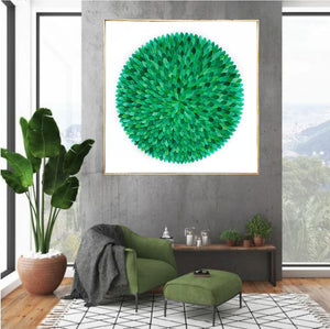 Paper abstract artwork 'Green Tanager'