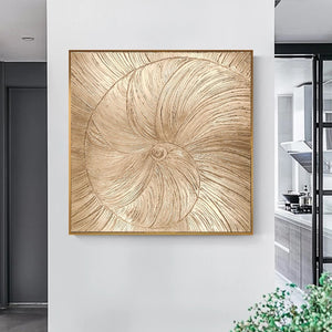 Acrylic abstract artwork  'Golden Shell'