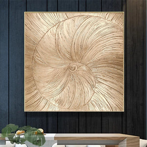 Acrylic abstract artwork  'Golden Shell'