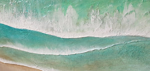 Acrylic and resin abstract artwork  "Morning Ocean''